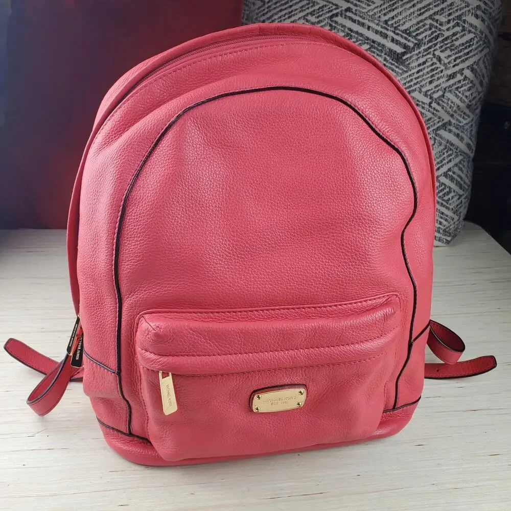 MICHAEL KORS | Jet Set | Pink Watermelon | Pebbled Leather | Backpack